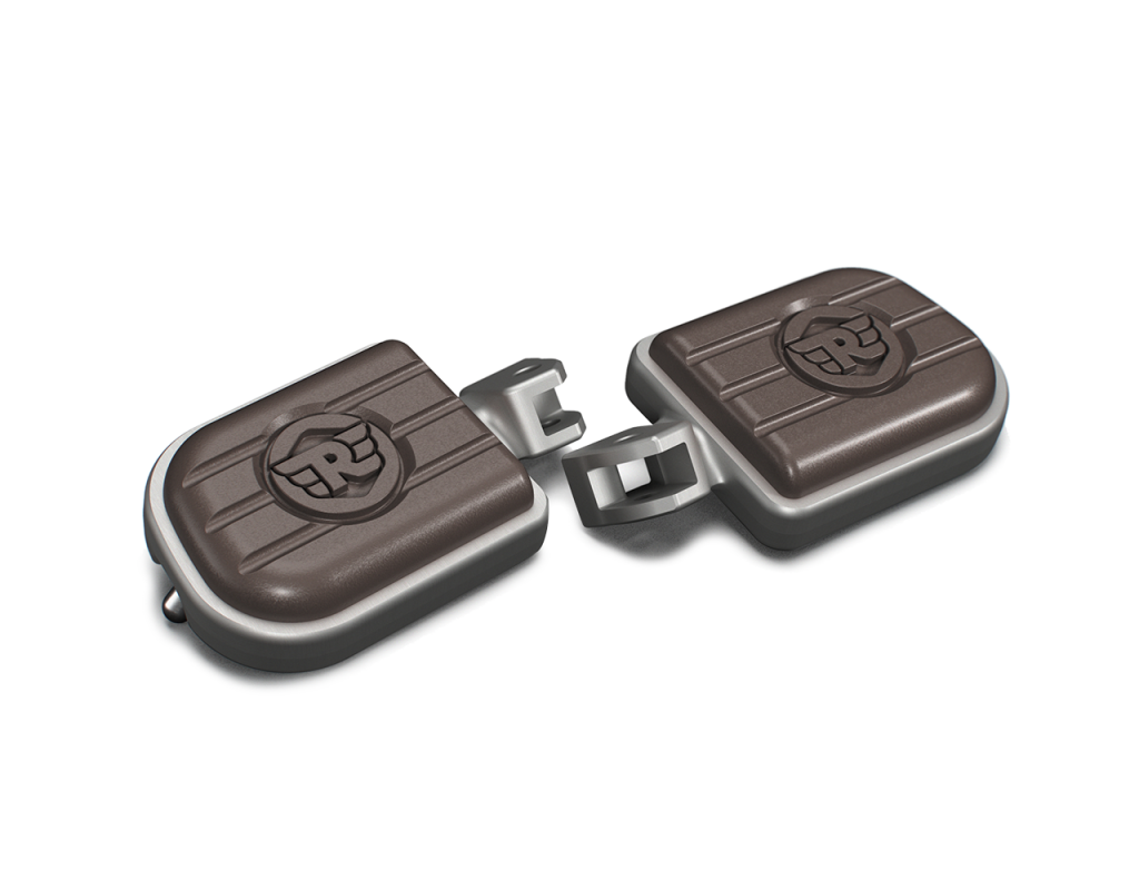 BROWN AND SILVER DELUXE FOOTPEGS